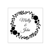Rustic Monogram Wreath Custom Wedding Gummistempel (Prägung)