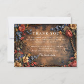 Rustic Moody Autumn Floral Bridal Shower Dankeskarte (Vorderseite)