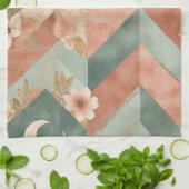 Rustic Moon Blumen Chevron Erdige Muster (7) Geschirrtuch (Gefaltet)