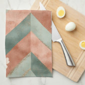 Rustic Moon Blumen Chevron Erdige Muster (7) Geschirrtuch (Viertel Falte)
