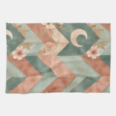 Rustic Moon Blumen Chevron Erdige Muster (7) Geschirrtuch (Horizontal)