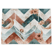Rustic Moon Blumen Chevron Erdige Musterung (5) Große Geschenktüte (Vorderseite)