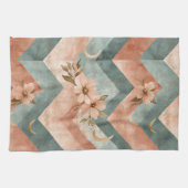 Rustic Moon Blumen Chevron Erdiges Muster (10) Geschirrtuch (Horizontal)