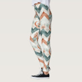 Rustic Moon Blumen Chevron Erdiges Muster (3) Leggings (Links)