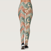 Rustic Moon Blumen Chevron Erdiges Muster (6) Leggings (Rückseite)