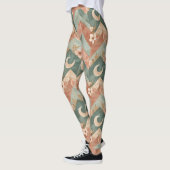 Rustic Moon Blumen Chevron Erdiges Muster (6) Leggings (Links)