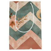 Rustic Moon Blumen Chevron Erdiges Muster (6) Mittlere Geschenktüte (Vorderseite)