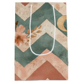 Rustic Moon Blumen Chevron Erdiges Muster (6) Mittlere Geschenktüte (Rückseite)