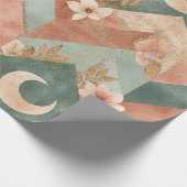 Rustic Moon Blumen Chevron Erdiges Muster (7) Geschenkpapier (Ecke)