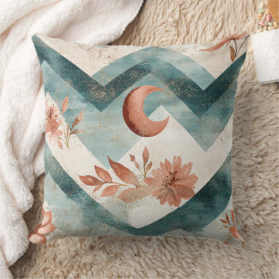 Rustic Moon Blumen Chevron Erdmuster (2) Kissen