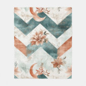 Rustic Moon Blumen Chevron Erdmuster (3) Fleecedecke (Vorderseite)