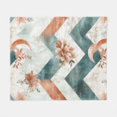 Rustic Moon Blumen Chevron Erdmuster (3) Fleecedecke (Vorderseite (Horizontal))