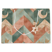 Rustic Moon Blumen Chevron Erdmuster (7) Große Geschenktüte (Vorderseite)