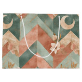 Rustic Moon Blumen Chevron Erdmuster (7) Große Geschenktüte (Rückseite)