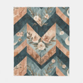Rustic Moon Blumen Chevron Erdmuster (8) Fleecedecke (Vorderseite)