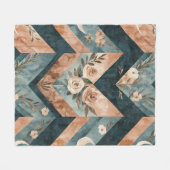 Rustic Moon Blumen Chevron Erdmuster (8) Fleecedecke (Vorderseite (Horizontal))