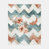 Rustic Moon Blumen-Chevron-Muster (1) Fleecedecke (Vorderseite)