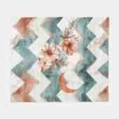 Rustic Moon Blumen-Chevron-Muster (1) Fleecedecke (Vorderseite (Horizontal))