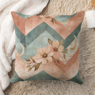 Rustic Moon Blumen-Chevron-Muster erdige (10) Kissen