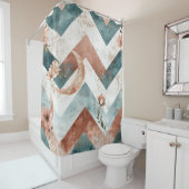 Rustic Moon Blumen-Chevron-Muster erdige (5) Duschvorhang (Beispiel)