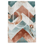 Rustic Moon Blumen-Chevron-Muster erdige (5) Mittlere Geschenktüte (Vorderseite)