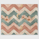 Rustic Moon Blumen-Chevron-Muster erdige Muster (6 Geschenkpapier (Flach)