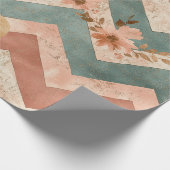 Rustic Moon Blumen-Chevron-Muster erdige Muster (6 Geschenkpapier (Ecke)