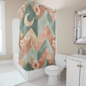 Rustic Moon Blumen-Chevron-Muster erdige Muster (7 Duschvorhang (Beispiel)