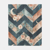 Rustic Moon Blumen-Chevron-Muster erdige Muster (9 Fleecedecke (Vorderseite)