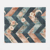 Rustic Moon Blumen-Chevron-Muster erdige Muster (9 Fleecedecke (Vorderseite (Horizontal))