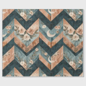 Rustic Moon Floral Chevron Erdiges Muster (8) Geschenkpapier (Flach)