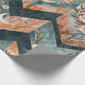 Rustic Moon Floral Chevron Erdiges Muster (8) Geschenkpapier (Ecke)