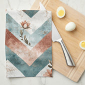 Rustic Moon Florales Chevron Erdmuster (5) Geschirrtuch (Viertel Falte)