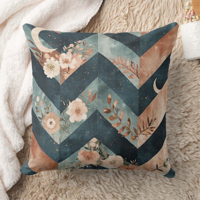 Rustic Moon Florales Chevron Erdmuster (9) Kissen (Decke)