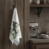 Rustic Moose "Warm Hearts & Full Mugs" custom Geschirrtuch