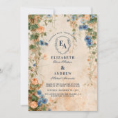 Rustic Morning Glory Garden Wedding Einladung (Vorderseite)