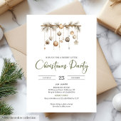 Rustic Moss Green Beige Nordic Christmas Party Einladung