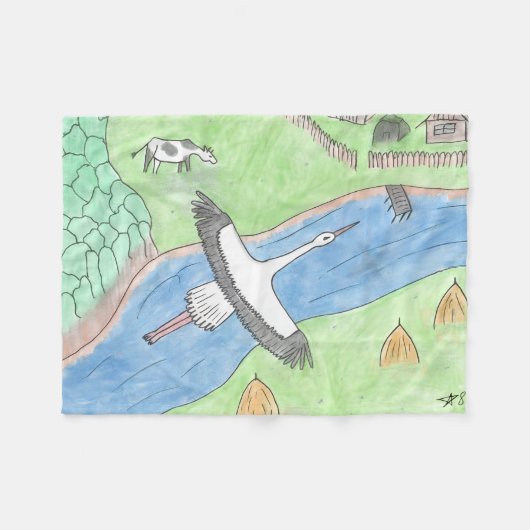 "Rustic motifs" Fleecedecke (Vorderseite (Horizontal))