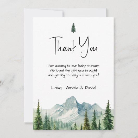 Rustic Mountain Adventure Baby Dusche Danke Ca (Vorderseite)
