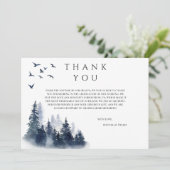 Rustic Mountain Boho Evergreen Danke Karte (Stehend Vorderseite)