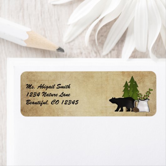 Rustic Mountain Country Bear Address Label (Insitu)