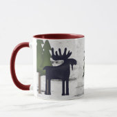 Rustic Mountain Country Silhouette Moose on Birch Tasse (Links)