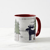 Rustic Mountain Country Silhouette Moose on Birch Tasse (VorderseiteRechts)