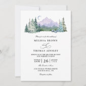 Rustic Mountain Forest Landscape QR Code Wedding Einladung (Vorderseite)