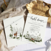 Rustic Mountain Forest Outdoor Bridal Shower Einladung