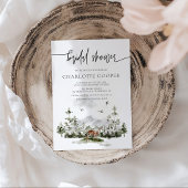 Rustic Mountain Forest Outdoor Bridal Shower Einladung