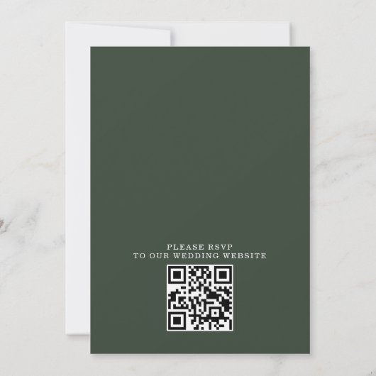 Rustic Mountain Forest Tree Budget QR Code Wedding Einladung (Rückseite)