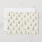 Rustic Mountain Forest Watercolor Wedding RSVP  Karte (Rückseite)