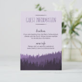 Rustic Mountain Guest Info Card in lila Begleitkarte (Stehend Vorderseite)