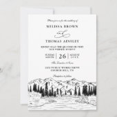 Rustic Mountain Lake Forest Budget QR Code Wedding Einladung (Vorderseite)